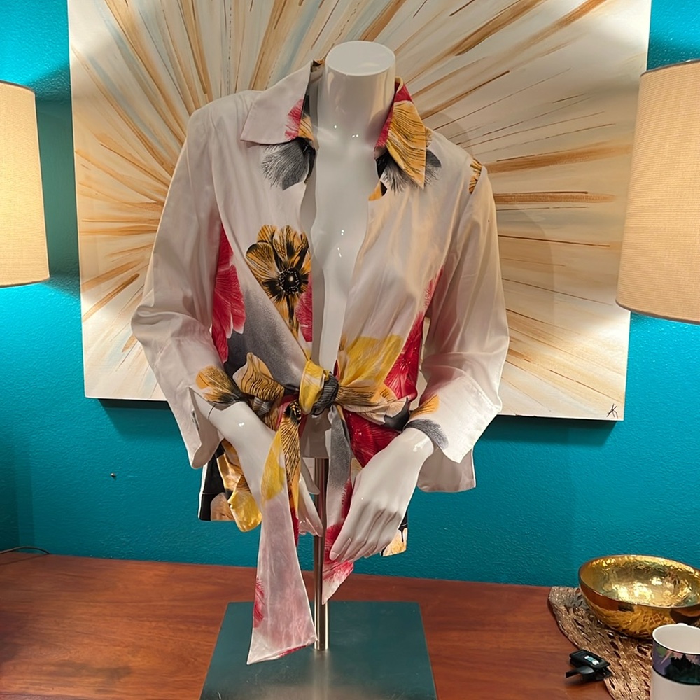 Front tie floral blouse by Mishca.